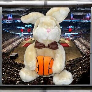 Dan Dee Plush Bunny Rabbit Basketball Stuffed Animal Nursery Shower Gift Bow 11"